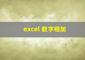 excel 数字相加